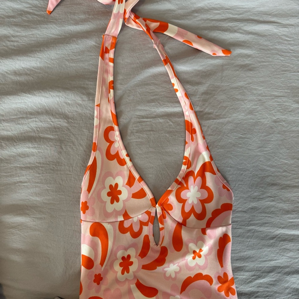 Floral Halter Mini Dress